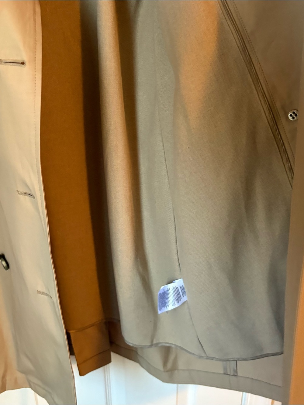 Lauren Ralph Lauren Double-Breasted Cotton-Blend Trench Coat, Sand, S - Picture 7 of 16